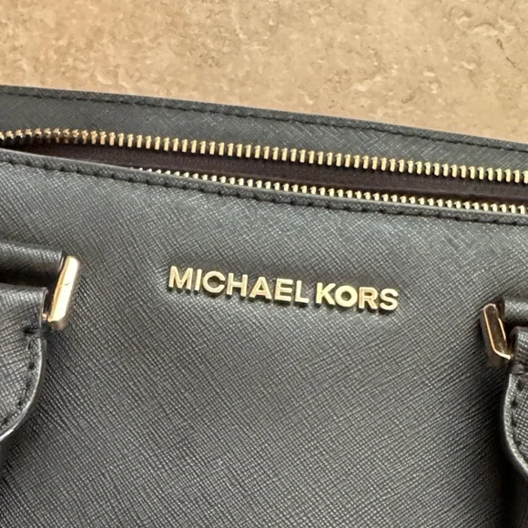 Michael Kors Black Satchel with Gold Details - Picture 2 of 9